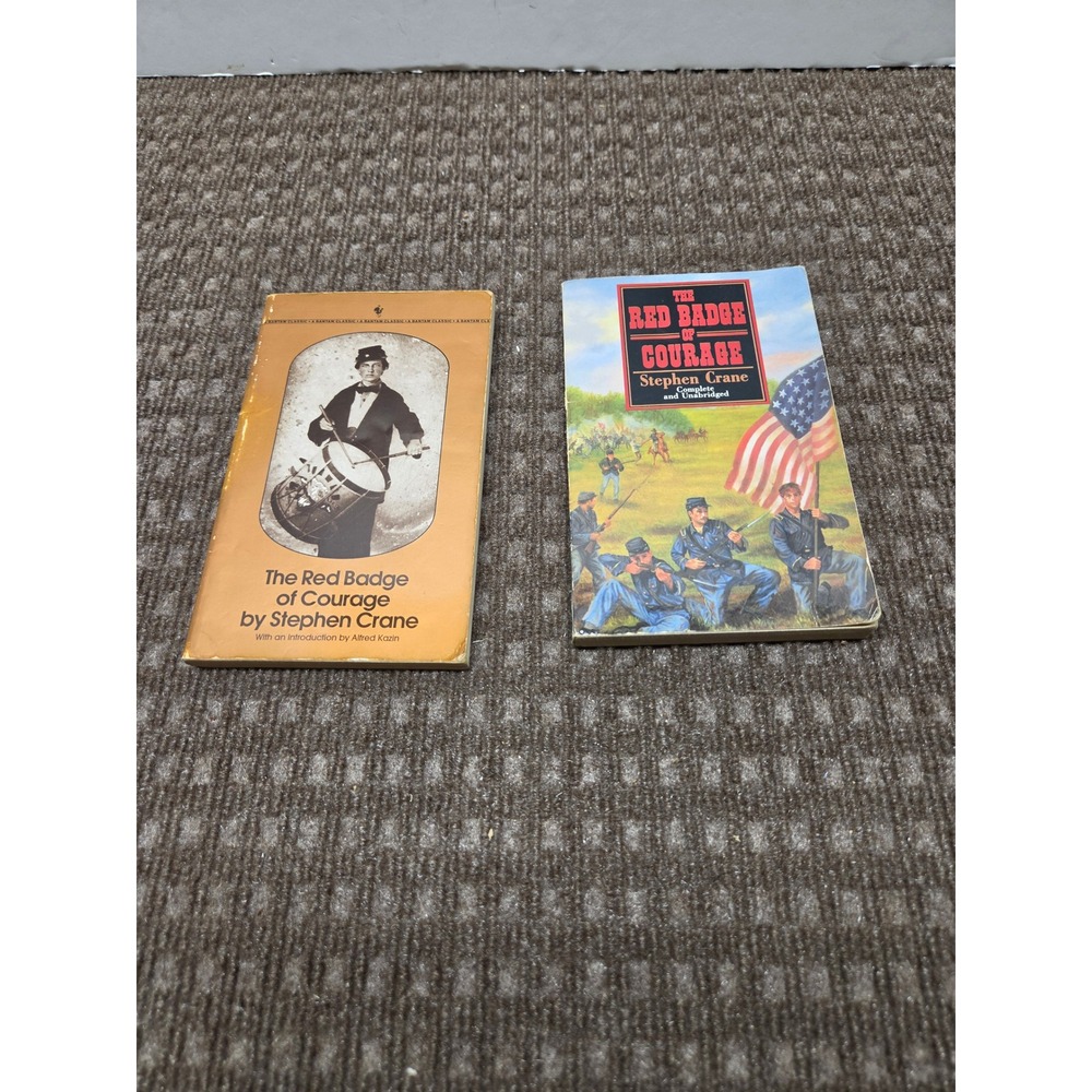 The Red Badge of Courage Stephen Crane Paperback Book Lot Bantam Tor Classics